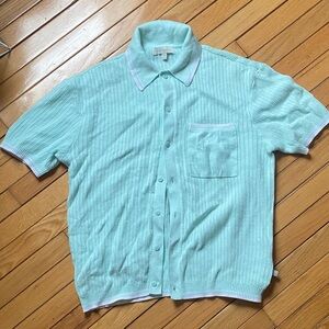 Mint Green Casual Button Down Shirt